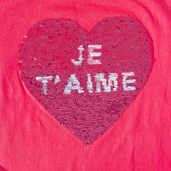 OshKosh B’gosh Red Long Sleeved Heart Top “I Love You” Girl’s Large 12/14 - Picture 3 of 9